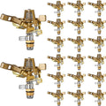 Ferraycle 20 Pieces 1/2 Inch Brass Impact Sprinkler Head with Nozzles Heavy Duty Adjustable 0-360 Degrees Impulse Sprinkler Head Lawn Watering for Yard Irrigation