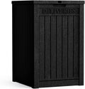 55 Gallon Lockable Resin Deck Box, Waterproof & UV-Resistant Outdoor Storage Box for Cushion Storage and Delivery Box, Black