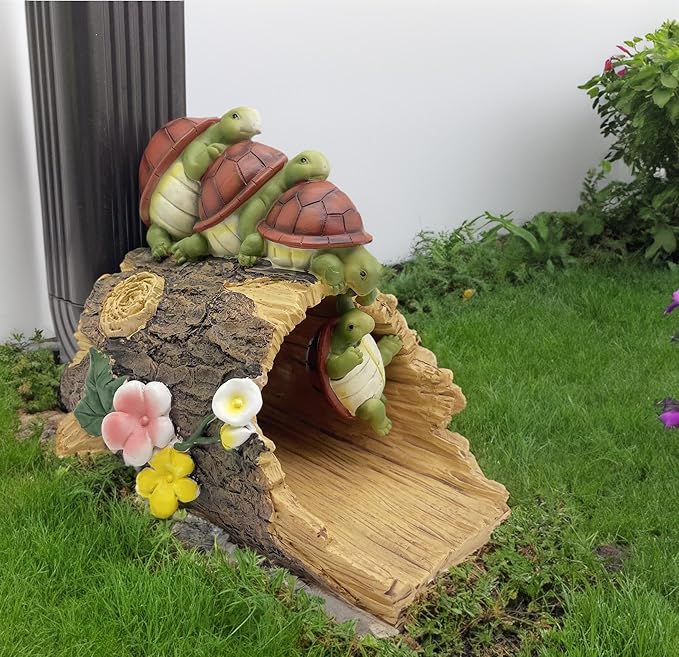 Turtle Statues Gutter Downspout Extension Statues Garden Decoration,Resin Statue Outdoor Decor,Animal Downspout Diverter,Decorative Gutter Extension,3"×4" Downspout Extender Diverter Splash Block
