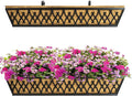 2 Pack 30 Inch Window Boxes Planters Railing Planter Box with Adjustable Brackets for Porch Fence Patio Balcony Hanging Flower Baskets with Coco Liners for Outdoor Garden Decor - Black