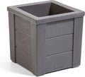 Step2 Lakewood Square Planter Box, Outside All-Season All-Weather Gardening Pot for Patio and Front Porch, Dark Cedar, 2-Pack