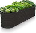 Galvanized Raised Garden Beds Outdoor // 8×2×2 ft Planter Raised Beds for Gardening, Vegetables, Flowers (Black) // Large Metal Garden Box // Patented Tool-Free Design