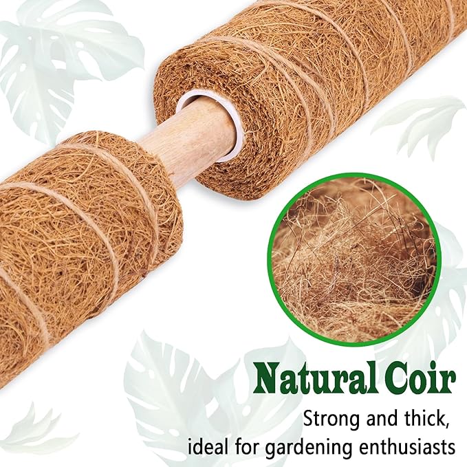 4 Pack 22 Inch Moss Poles, Stackable Moss Pole for Plants Monstera, 70 Inch Tall Moss Poles for Climbing Plants Indoor, Coir Totem Plant Support Stakes Stand for Potted Plants, Pothos