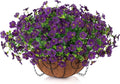 Artificial Fake Hanging Plants Flowers with Basket Outdoor Decor Faux Silk Dasiy Flower Arrangements in Pot Planter for Porch Home Indoor Patio Garden Yard Decoration