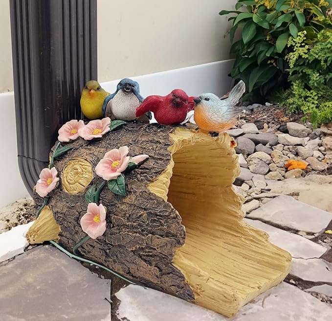 Bird Gutter Downspout Statue, Splash Block, Eco-Friendly Resin Decorative Gutter Extension Downspout, 3x4 Inch Gutter Extender Diverter, Rain Gutter Guard & Noise Dampener, Ideal Outdoor Gift