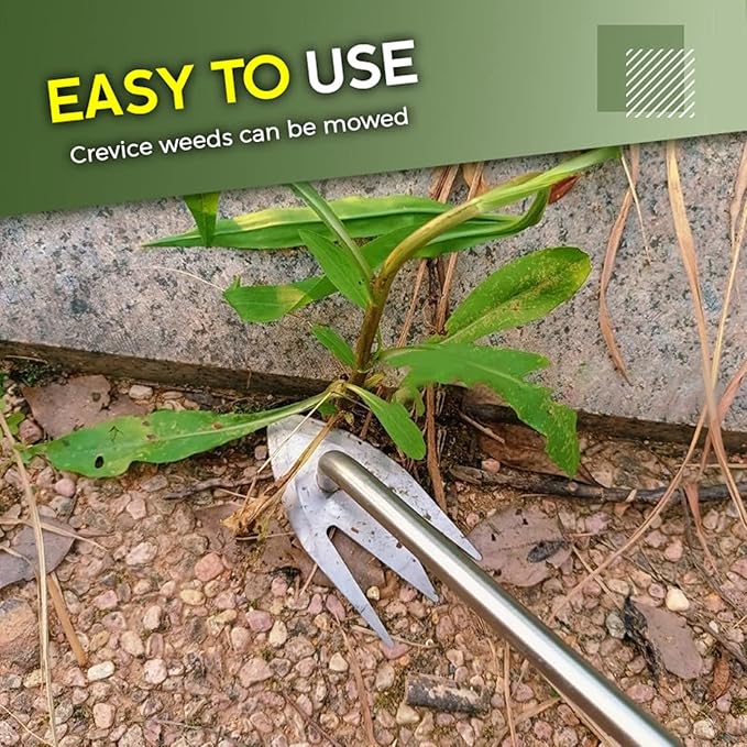 Weeding Artifact Uprooting Garden Weeding Tool, Upgraded Weed Removal Tool, Stainless Steel/Manganese Steel Weed Puller Manual Weeders for Home Gardening Yard Farmland (Stainless Steel)
