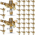 Ferraycle 40 Pieces 1/2 Inch Brass Impact Sprinkler Head with Nozzles Heavy Duty Adjustable 0-360 Degrees Impulse Sprinkler Head Lawn Watering for Yard Irrigation