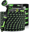 RAINPOINT Metal Garden Hose 50 ft - No-kink 304 Water Hose with 10 mode Nozzle - Brass Connection, Swivel Handle, Flexible Hose,Lightweight, Puncture