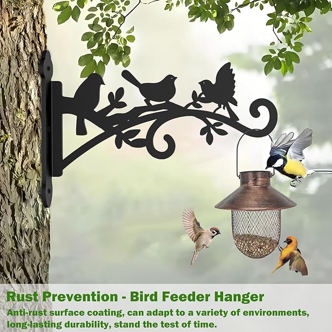 2 Pack Hanging Plant Hanger Outdoor 9-in Hanging Basket Wall Hooks - Heavy Duty Metal Plant Bracket Hook for Hanging Flower Baskets,Bird Feeder