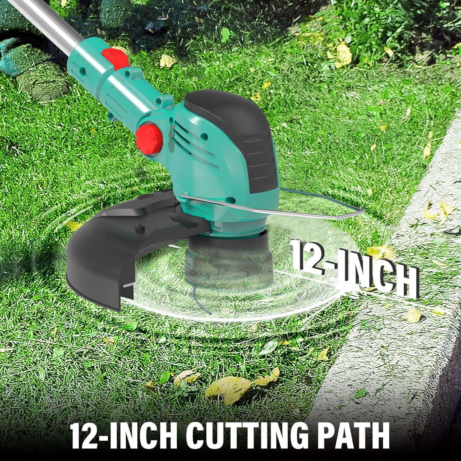 Weed Wacker Battery Operated 21V 2000mAh, 3-in-1 Weedeaters Cordless Brush Cutter Edger Lawn String Trimmer, with 4 Types Blades, 1 Battery, 1 Charger