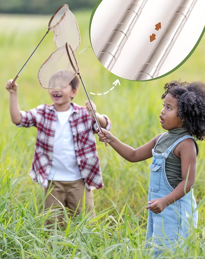 ROBUD Dual Kids Explorer Kit, Bug Catcher Kit with Bags Kit, Green Outdoor Exploration Set for Camping, Montessroi Toy for Kids Coming Closer to Nature，WRP29