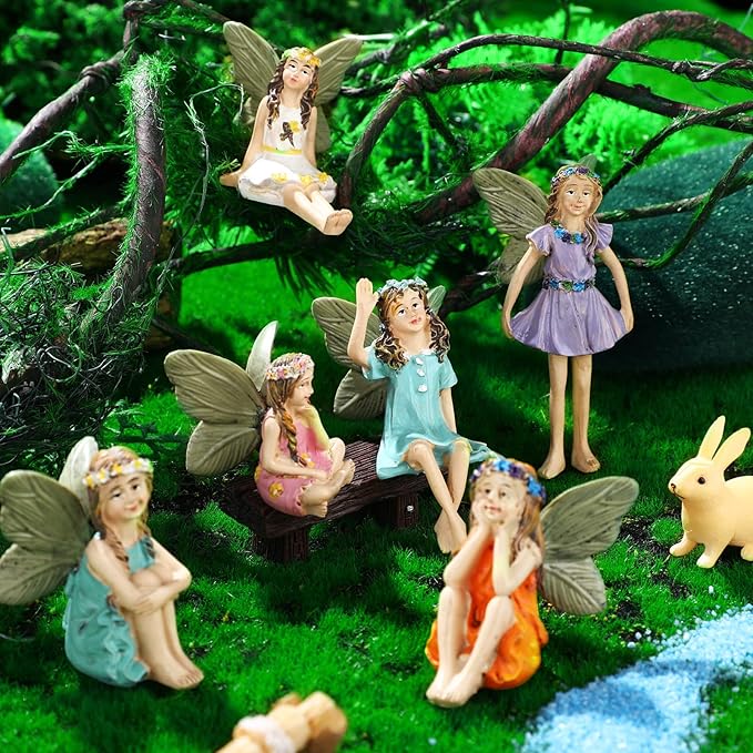 Roowest 16 Pcs Garden Accessories Miniatures Fairies Kit Resin Hedgehogs Cute Tiny Mushroom Miniature Figurines Mini Garden Lawn Yard Micro Landscape Ornaments for Home Decorations Outside
