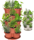 Amazing Creation Stackable Planter, Terracotta 5-Tier Vertical Garden Planter, Grow Your Own Vertical Oasis of Vegetables and Succulents