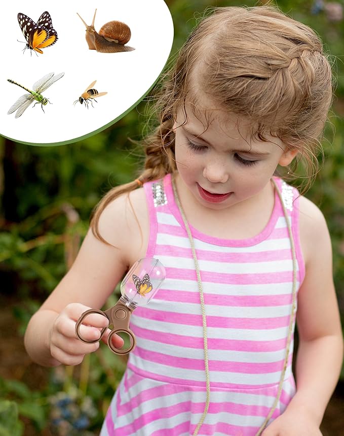 ROBUD Dual Kids Explorer Kit, Bug Catcher Kit with Bags Kit, Green Outdoor Exploration Set for Camping, Montessroi Toy for Kids Coming Closer to Nature，WRP29