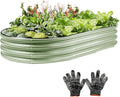 Raised Garden Bed, Galvanized Planter Raised Beds for Outdoor,Vegetables, Flowers & Herbs, Heavy-Duty Metal Raised Garden Beds Outdoor, Rust-Resistant & Easy Assembly (Green, 8x4x1 ft)