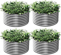 4 Pack 2x2FT Round Galvanized Raised Garden Bed Outdoor,Metal Garden Bed for Vegetables,Steel Raised Beds for Gardening,Above Ground Garden Box for Flower