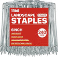240 Pack Landscape Staples Garden Staples Yard Stakes 6 Inch 11 Gauge Anti-Rust Heavy-Duty Fence Stakes Metal Sod Pins for Weed Barrier Fabric Irrigation Tubing Hose