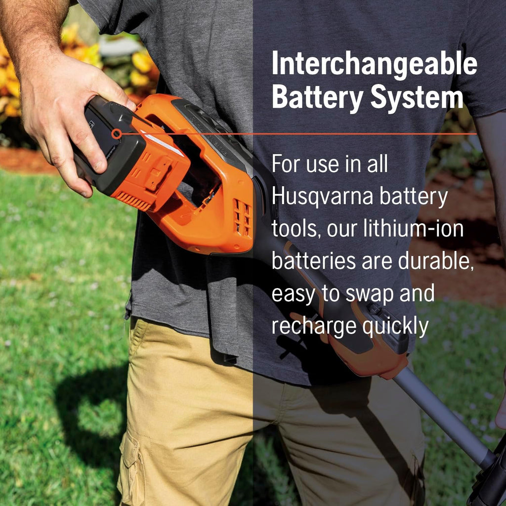 Husqvarna WeedEater 320iL Cordless String Trimmer with 4 Ah Battery and Charger, 16-Inch Straight Shaft Electric Weed Eater with Rapid Replace Trimmer Head for Seamless String Reloading, 970480104
