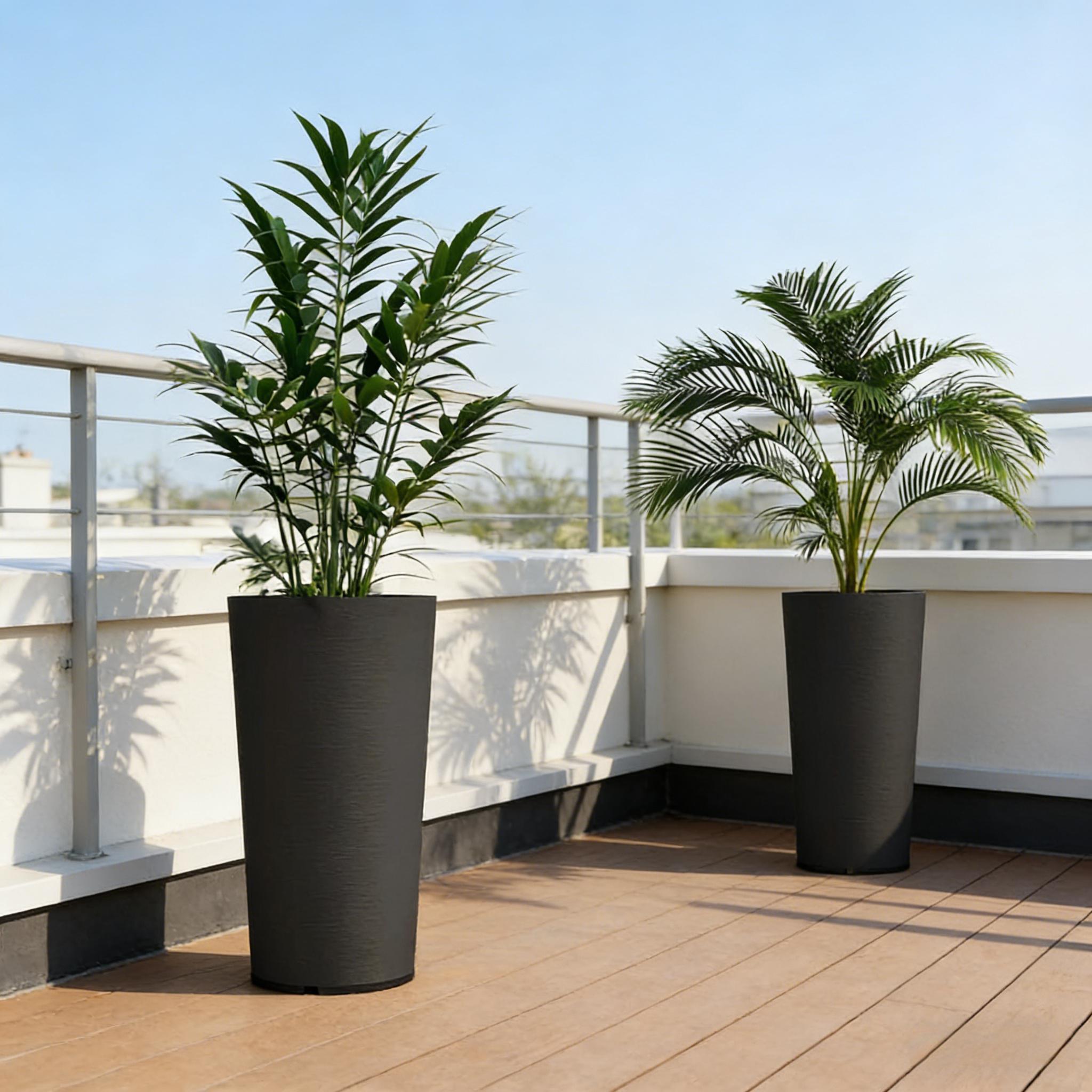 Set of 2 Stackable Large Flower Pots