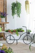 38.5x14.5x25.5' Black and White Bicycle Plant Stand Planter