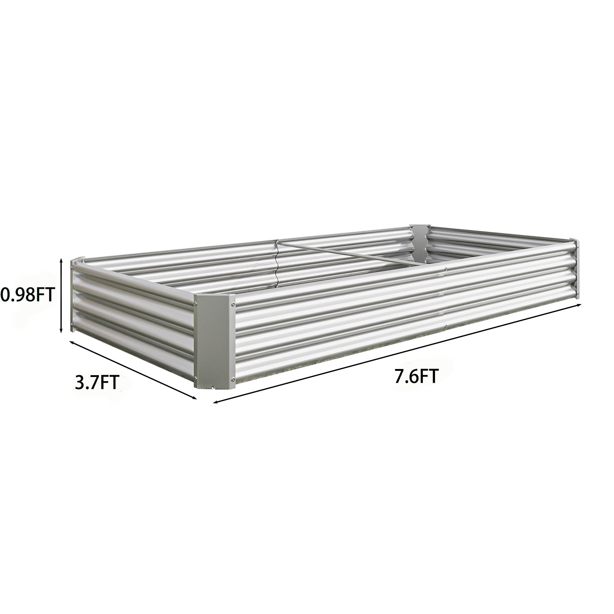 Raised Garden Bed Kit - Metal Raised Bed Garden 7.6x3.7x0.98ft