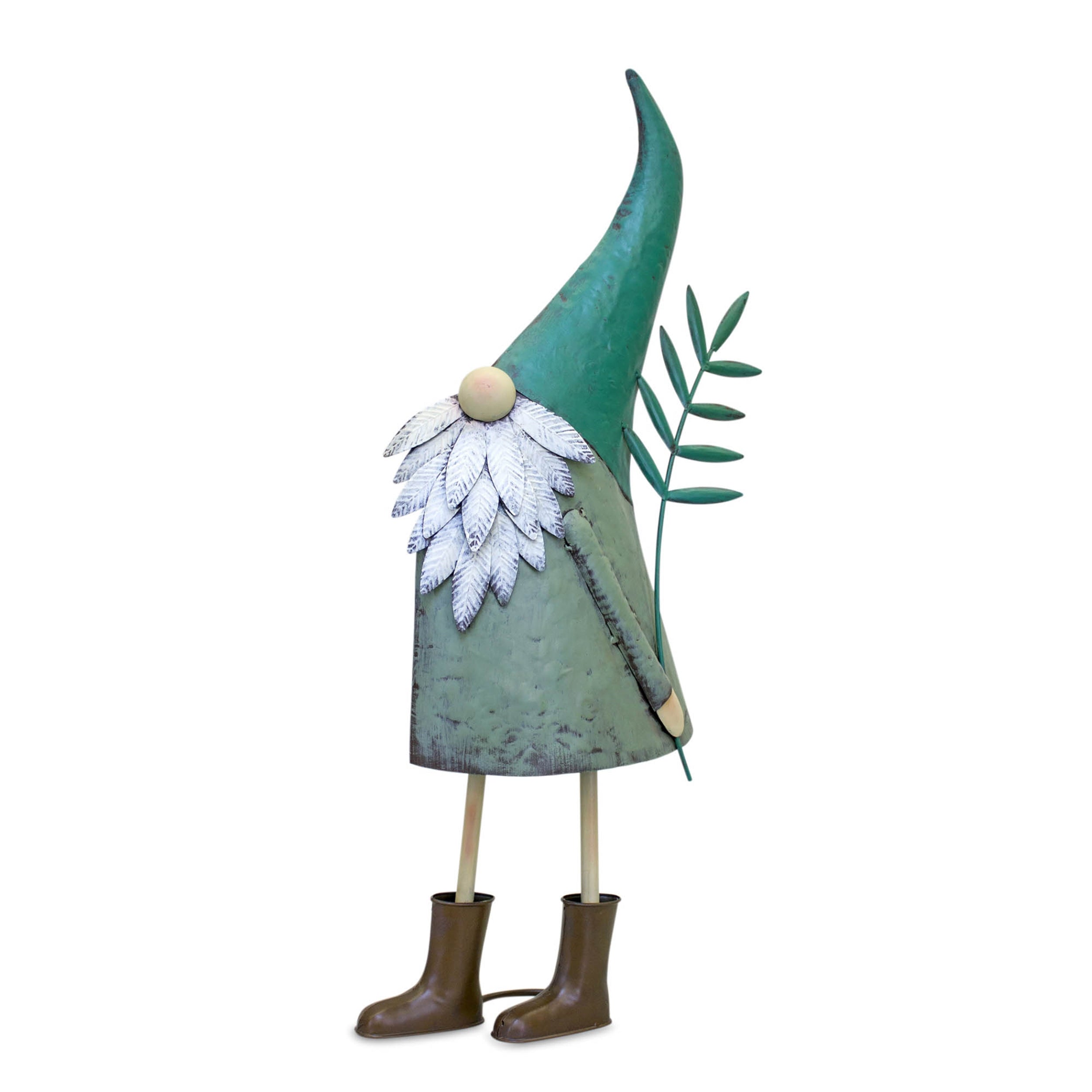 Set of 2 Iron Garden Gnomes with Flowers