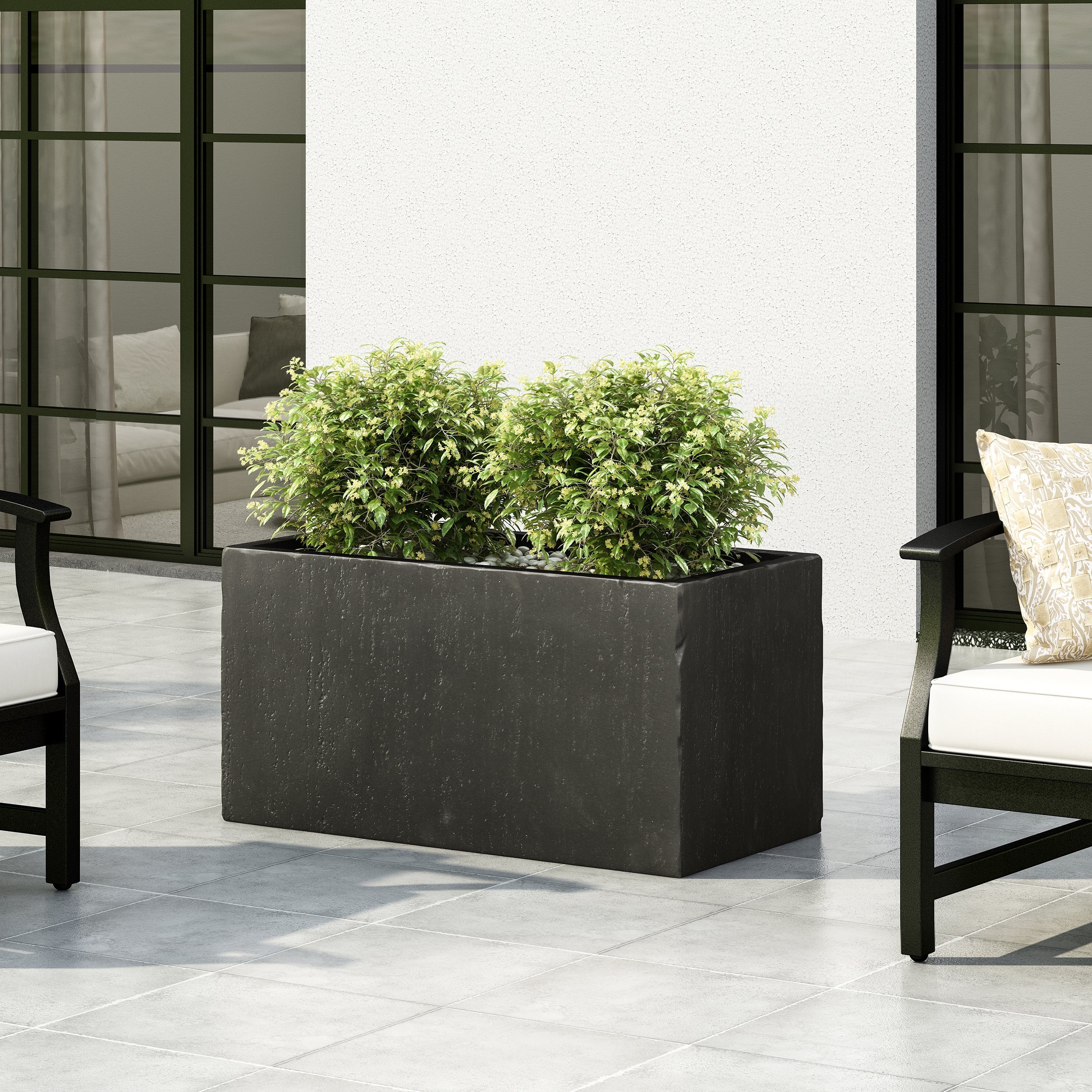 31.25' L Modern Outdoor MGO Planter in Black Finished