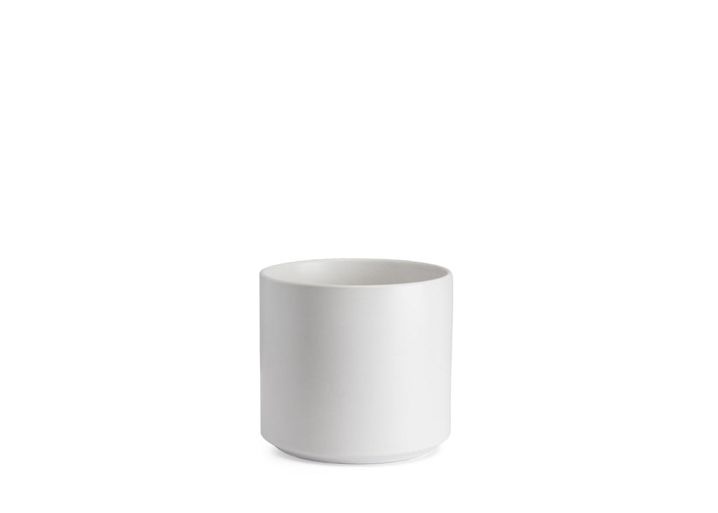 Solid Goods Ceramic Cylinder Planter – With or Without Mahogany Stand