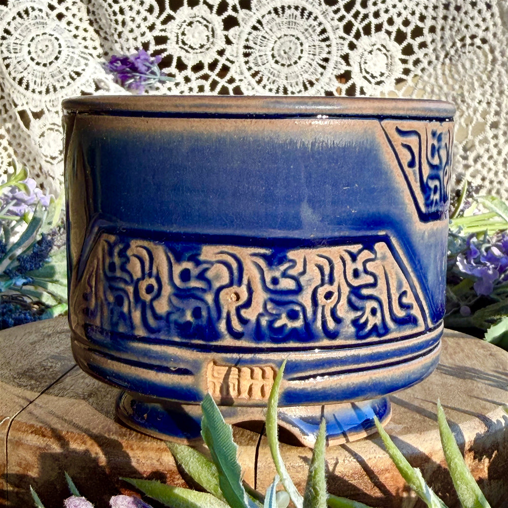 WS-0059 Unique Handmade Pottery Planter Pot - Pot rim diameter: 3"