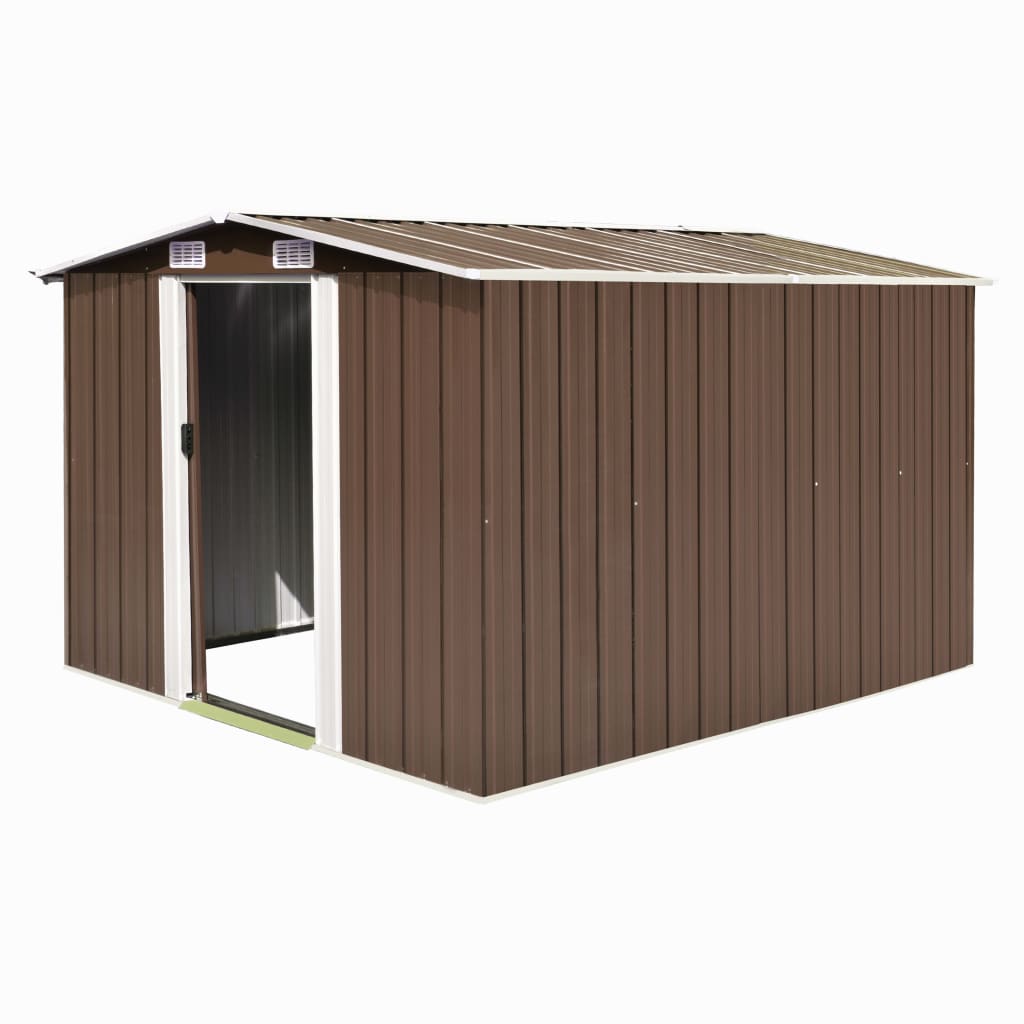 vidaXL Outdoor Storage Shed Garden Shed Metal Storage Backyard Patio Shed Gray