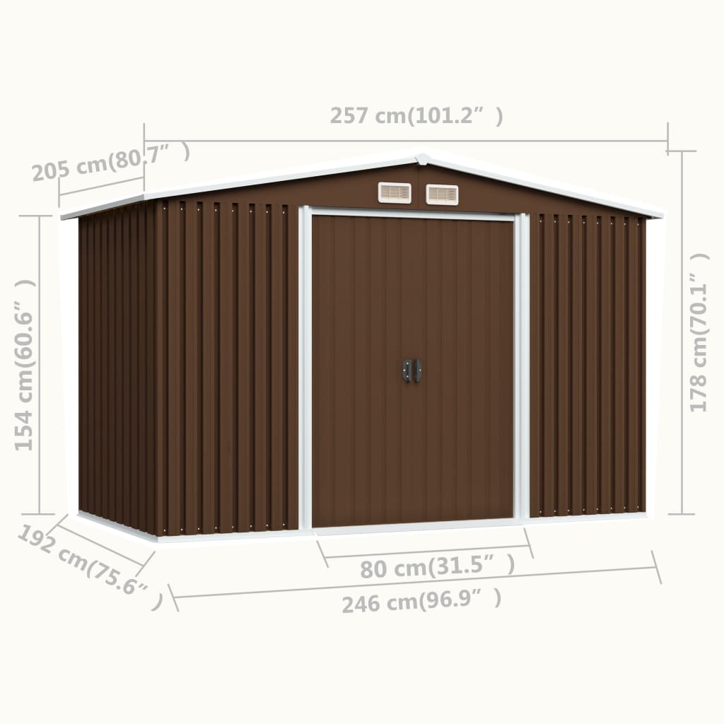 vidaXL Outdoor Storage Shed Garden Shed Patio Metal Storage Shed Backyard Shed
