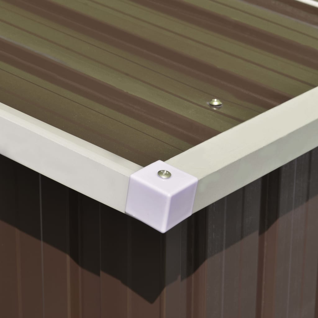 vidaXL Garden Shed Brown 101.2"x389.8"x71.3" Galvanized steel