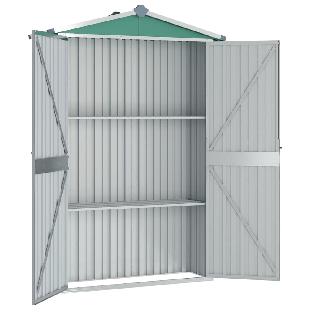 NNEVL Garden Shed Green 116x45x175 cm Galvanised Steel