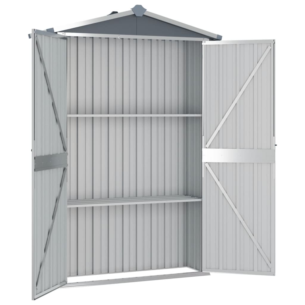 vidaXL Outdoor Storage Shed Garden Shed for Patio Backyard Galvanized Steel