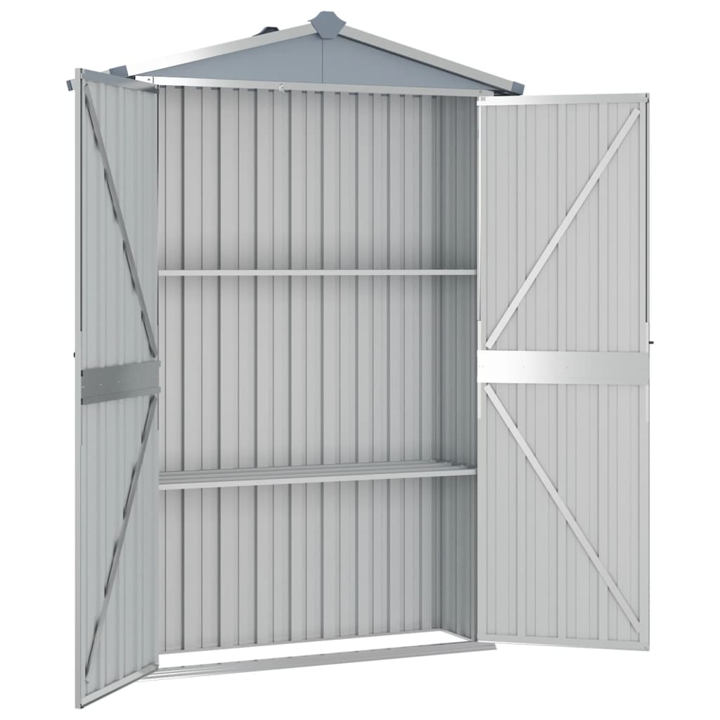 NNEVL Garden Shed Grey 107.5x46x183 cm Galvanised Steel