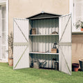 vidaXL Outdoor Storage Shed Garden Shed for Patio Backyard Galvanized Steel