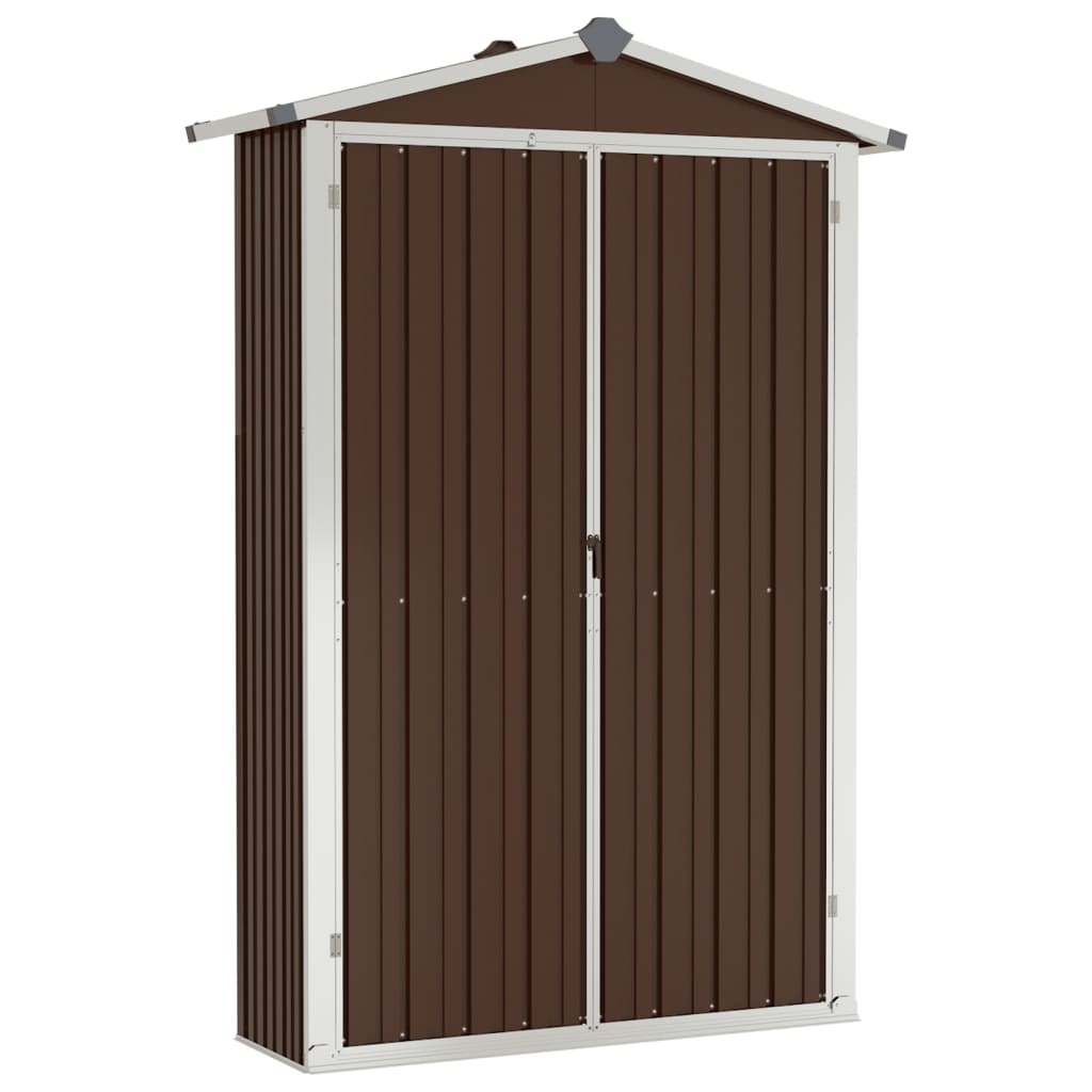 NNEVL Garden Shed Brown 107.5x46x183 cm Galvanised Steel