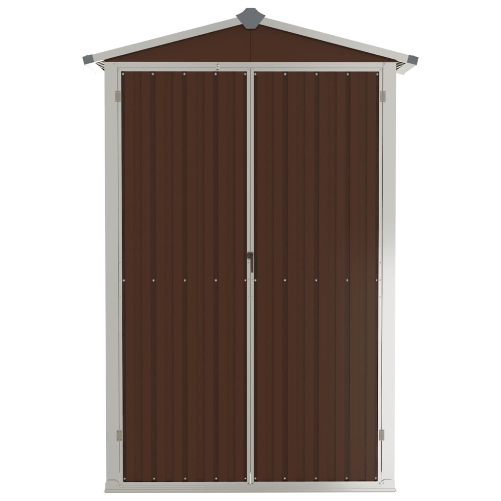NNEVL Garden Shed Brown 107.5x46x183 cm Galvanised Steel