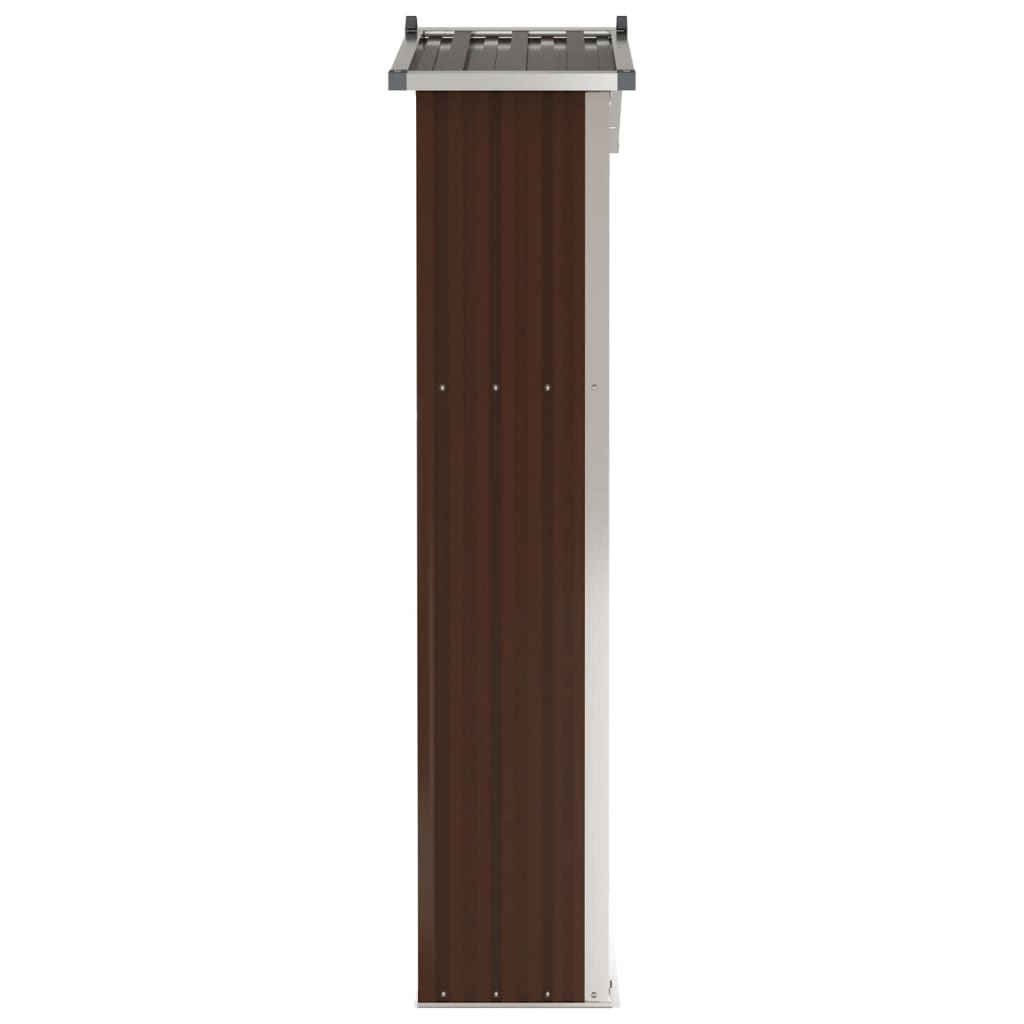 NNEVL Garden Shed Brown 107.5x46x183 cm Galvanised Steel