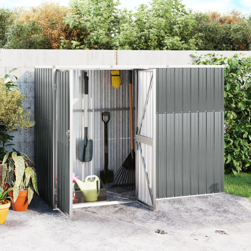 vidaXL Tool Shed Garden Outdoor Storage Shed Tool Organizer Galvanized Steel