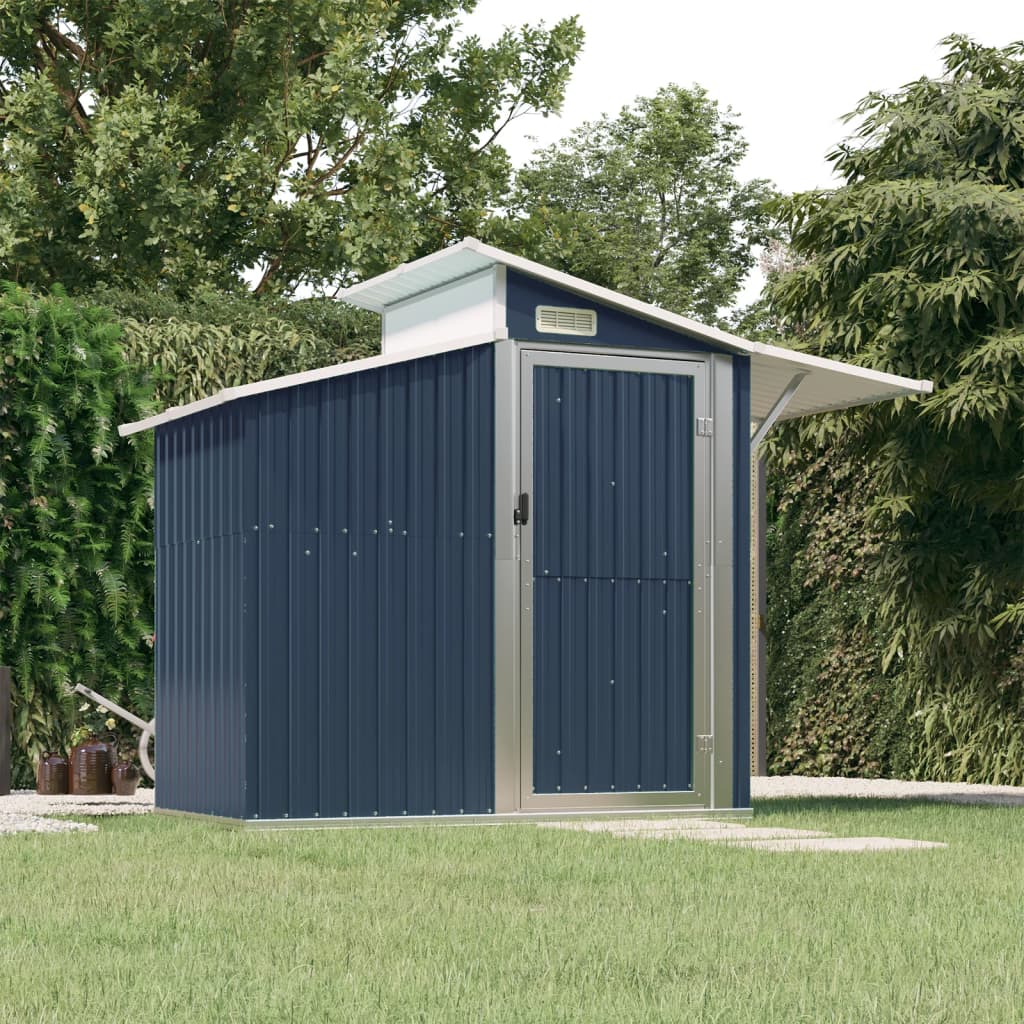 vidaXL Storage Shed Outdoor Garden Shed for Furniture Storage Galvanized Steel