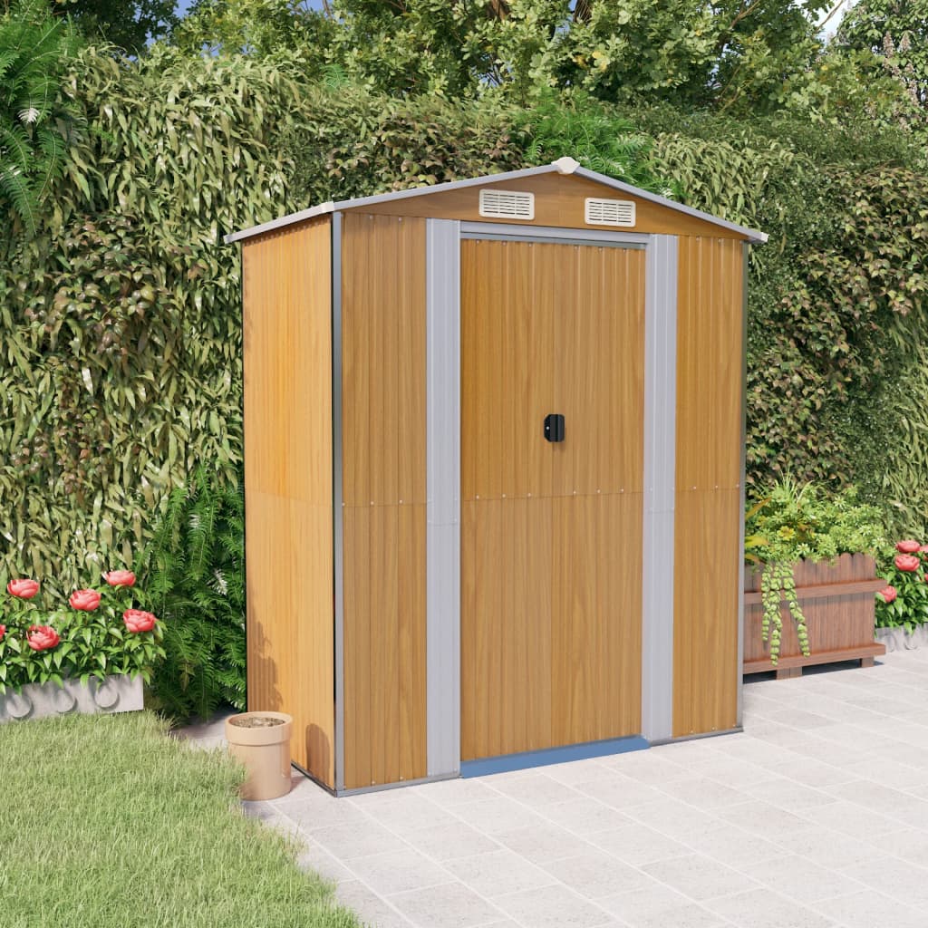 vidaXL Storage Shed Outdoor Storage Shed for Backyard Patio Galvanized Steel