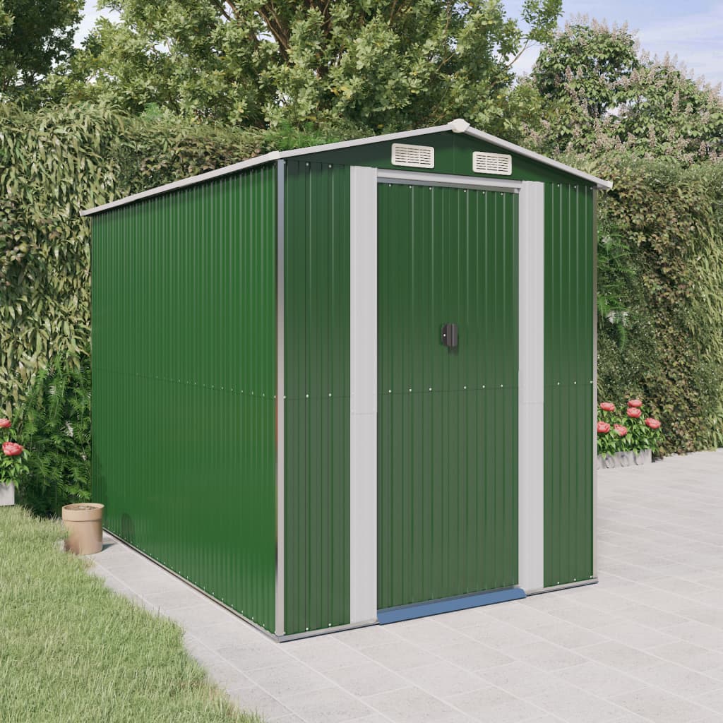 vidaXL Storage Shed Outdoor Storage Shed for Backyard Patio Galvanized Steel