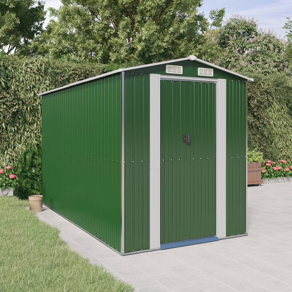 vidaXL Storage Shed Outdoor Storage Shed for Backyard Patio Galvanized Steel