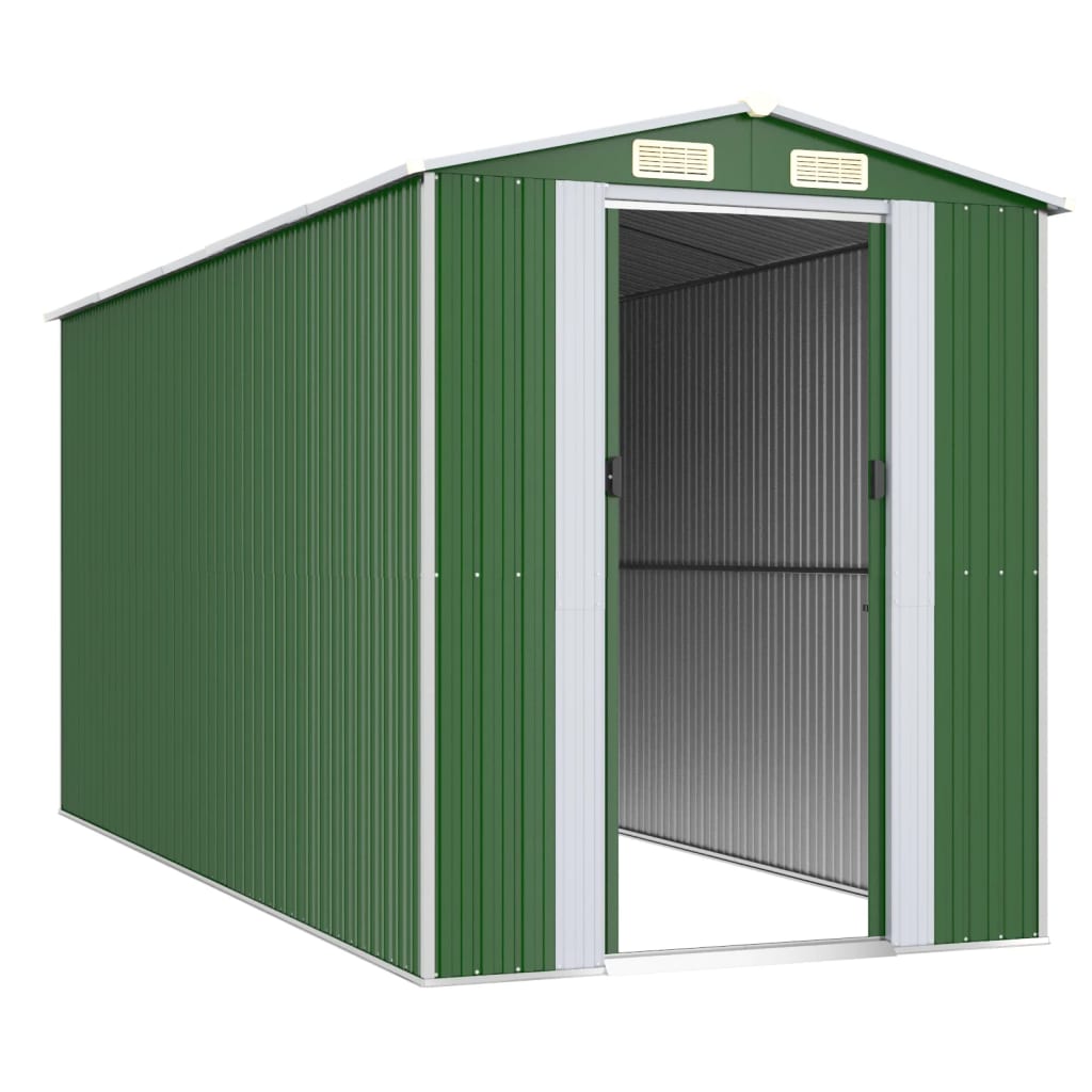 NNEVL Garden Shed Green 192x440x223 cm Galvanised Steel