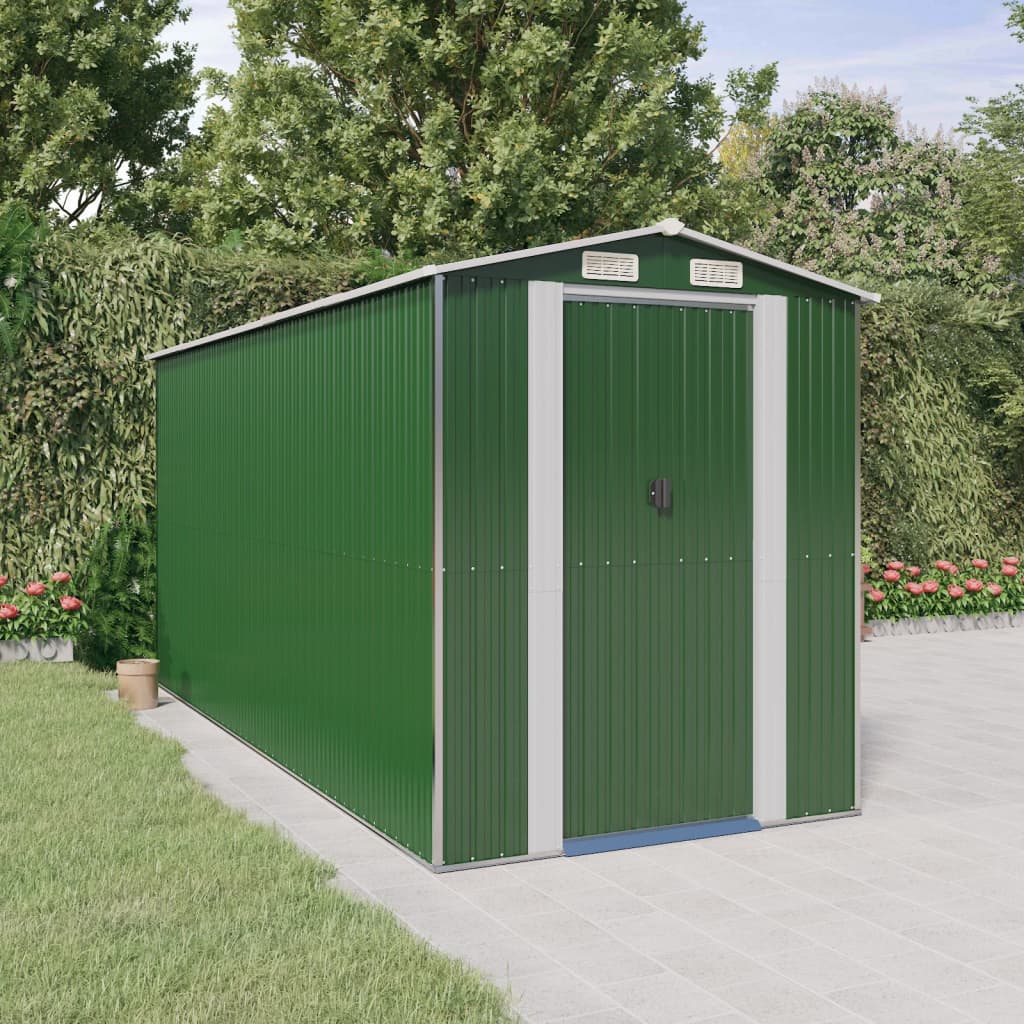 vidaXL Storage Shed Outdoor Storage Shed for Backyard Patio Galvanized Steel