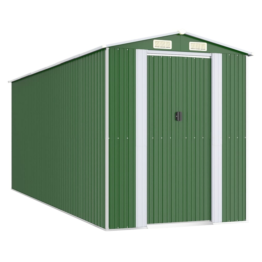 NNEVL Garden Shed Green 192x523x223 cm Galvanised Steel