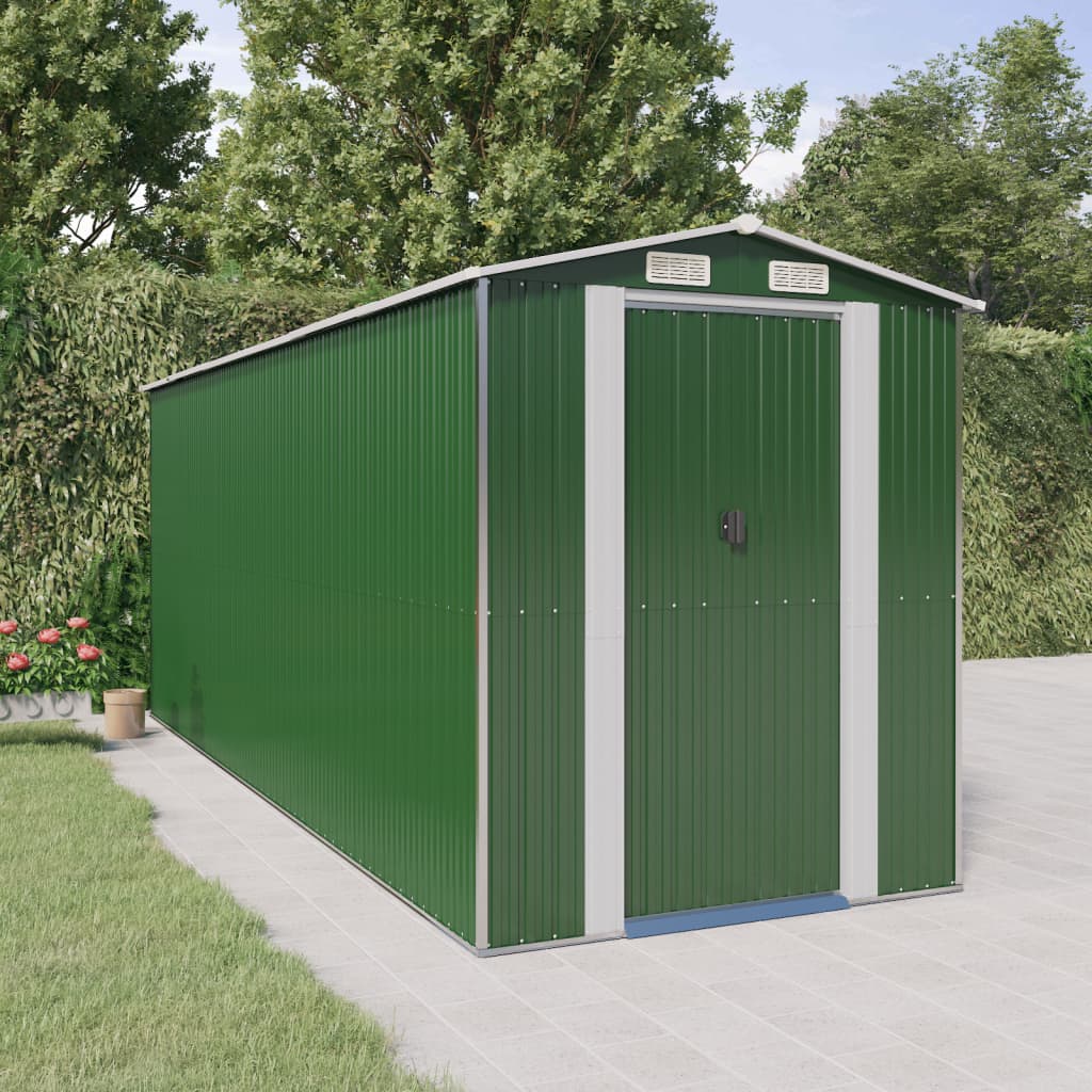 vidaXL Storage Shed Outdoor Storage Shed for Backyard Patio Galvanized Steel