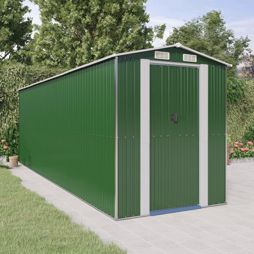 vidaXL Storage Shed Outdoor Storage Shed for Backyard Patio Galvanized Steel