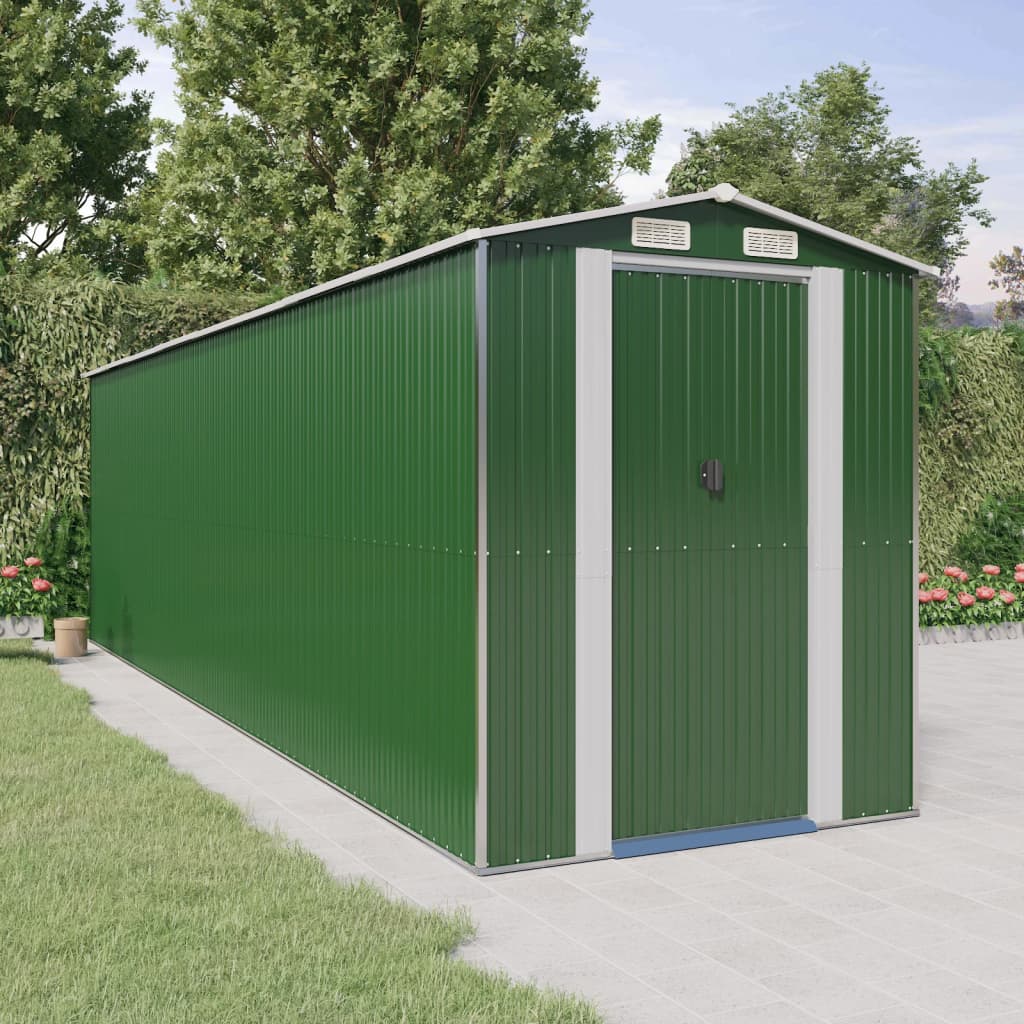 vidaXL Storage Shed Outdoor Storage Shed for Backyard Patio Galvanized Steel